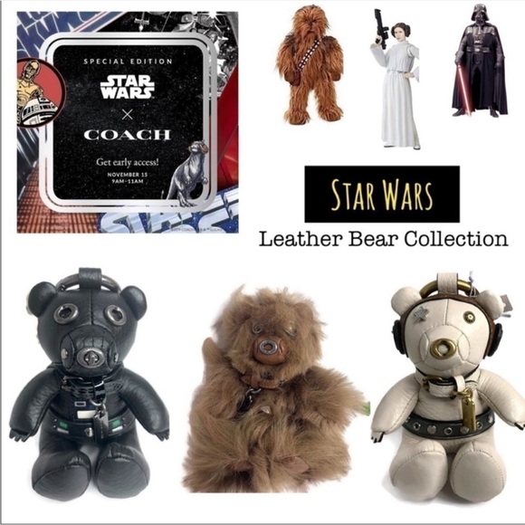 Coach Star Wars Collectible Leather Bear Keychains - Picture 2 of 4